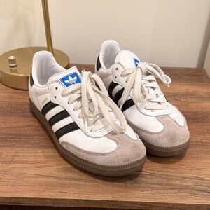 Adidas Samba White and Black Trainers